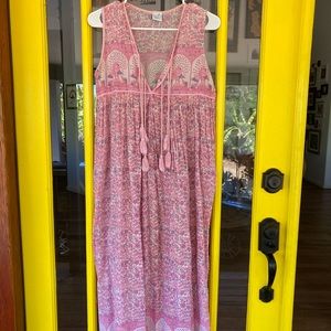 The Fox and The Mermaid soft pink 70’s inspired bohemian hippie dress.